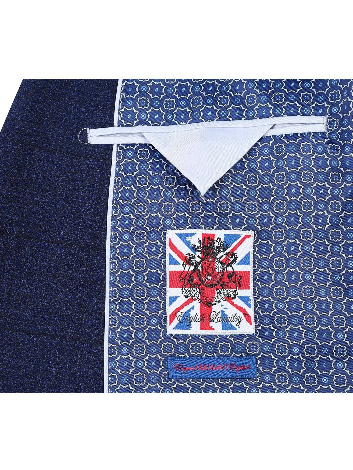 English Laundry Slim Fit Two button Blue Check Peak Lapel Suit