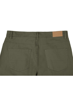 Men's 5-Pocket Cotton Stretch Washed Flat Front Chino Pants