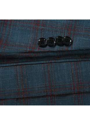 Men's Classic Fit Wool Blend Checked Blazer