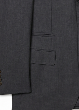 Brunello Cucinelli Mens Charcoal Textured Fully-Canvassed Notch Lapel Slim Fit 3-Button Wool Suit with Ticket Pocket  - 44L