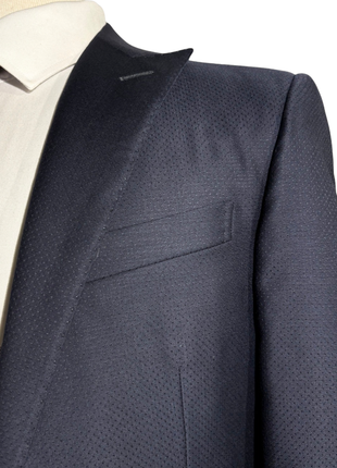 Corneliani Mens Blue Mixed Pattern Fully-Canvassed Peak Lapel Classic Fit 3-Piece Wool Suit - 36R