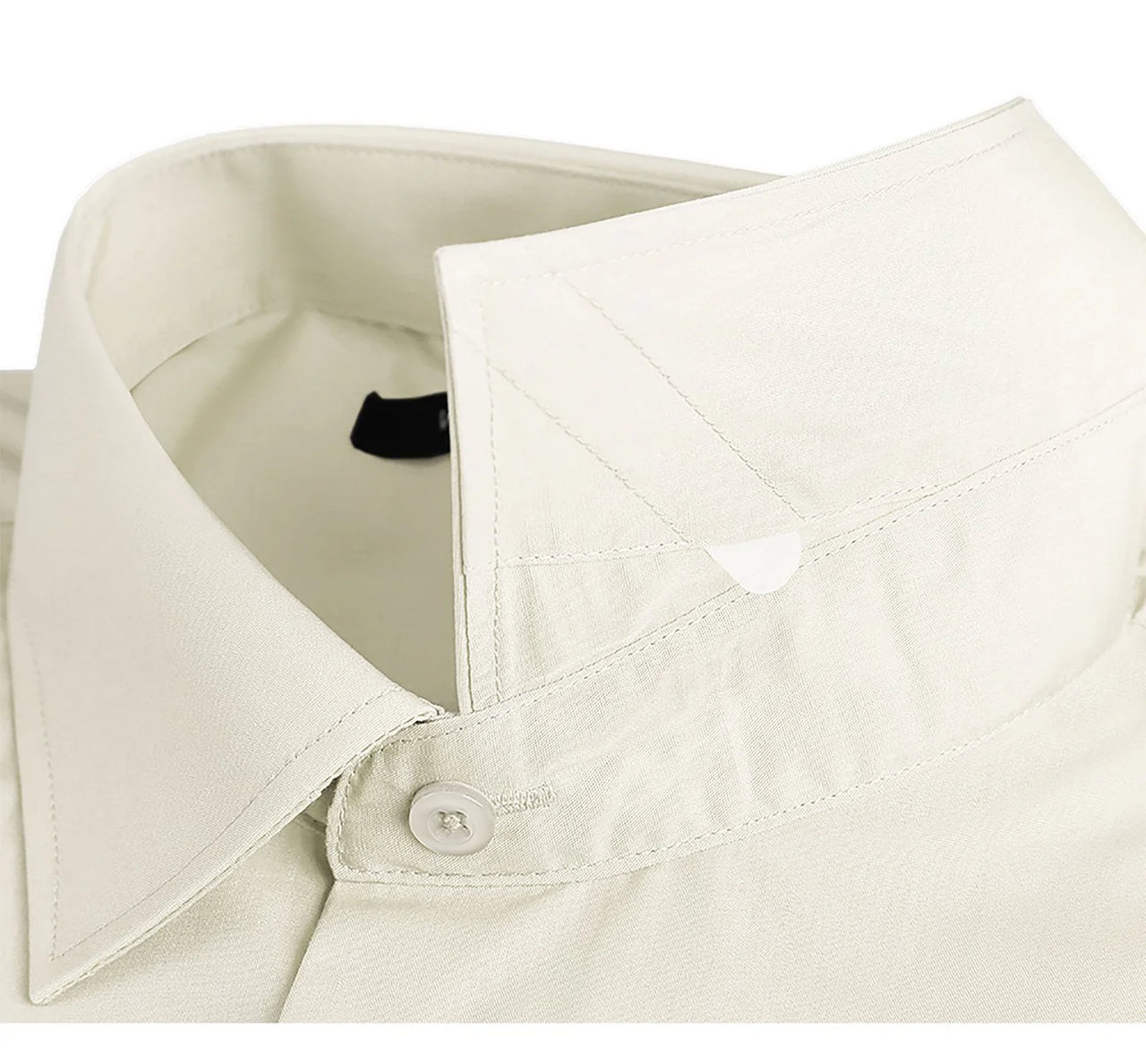 Camisa de vestir con cuello extendido y manga larga de ajuste clásico para hombre