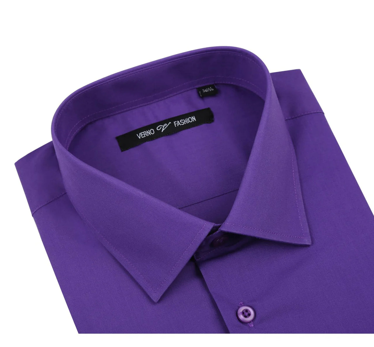 Camisa de vestir con cuello extendido y manga larga de corte clásico para hombre