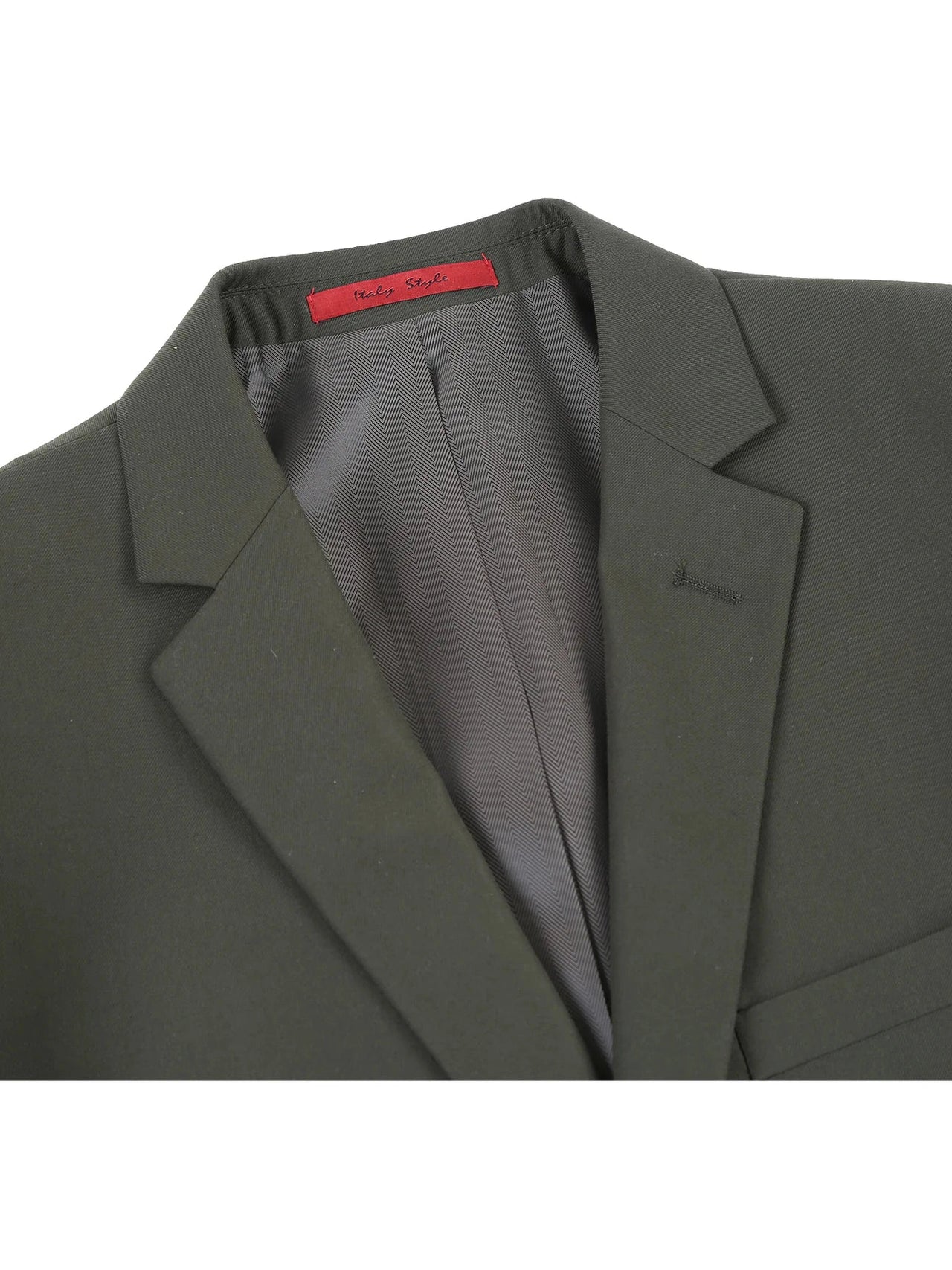 Traje formal de 2 piezas con dos botones, corte entallado, color verde oliva Raphael para hombre