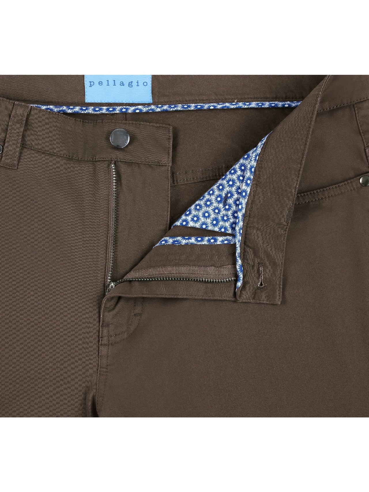 Pantalones chinos con frente plano y lavado elástico de algodón con 5 bolsillos para hombre