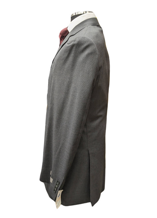 Canali 1934 Mens Gray Check 44R Drop 8 100% Wool 2 Button 2 Piece Suit