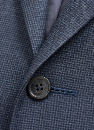 Canali Steel Blue Microcheck Modern Fit Notch Lapel Wool Stretch 2 Button Sport Coat 38R