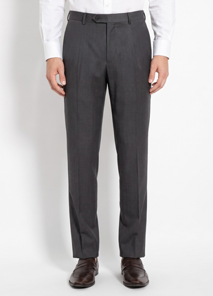 Canali Charcoal Gray Micro Check Portly Fit Notch Lapel 2-Button Wool Suit 50L