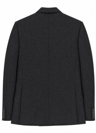 Mazara Mens Solid Black Classic Fit Double Breasted Wool Blend Suit
