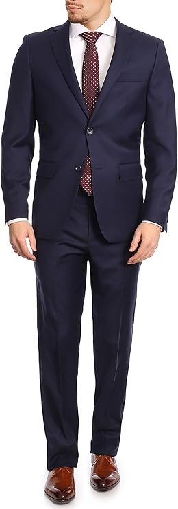 Mens Classic Fit Two Button 100% Wool Suit