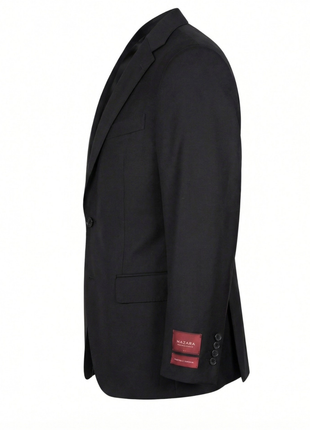 Mazara Solid Black Classic Fit Notch Lapel Wool Cashmere Blend 2-Button Suit