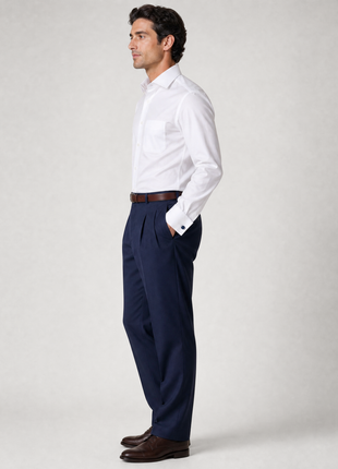 Christopher Morris Solid White Slim Fit Cotton Spread Collar Non-Iron French Cuff Dress Shirt