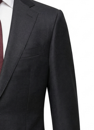 Tovaglia Black Tonal Plaid Half-Canvassed Slim Fit Notch Lapels 100% Wool Suit
