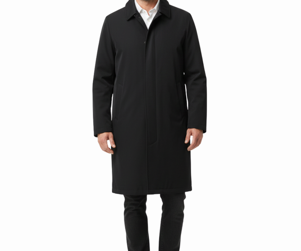 Hart Schaffner Marx Black Single Breasted Full Length Hooded