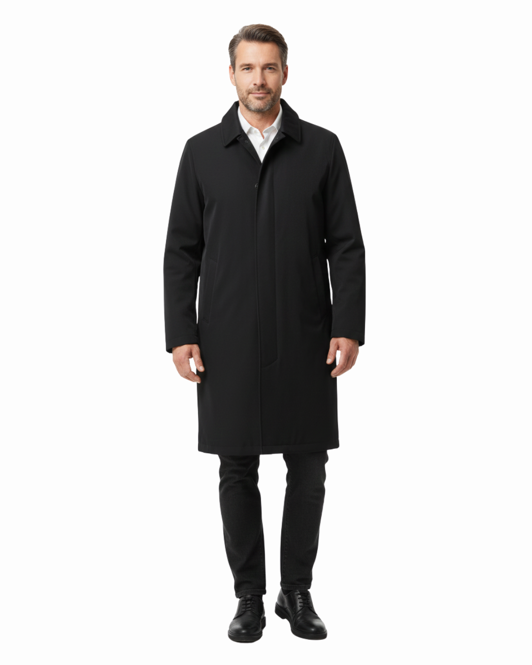 Hart Schaffner Marx Black Single Breasted Full Length Hooded Hart Schaffner Marx Black Single Breasted Full Length Hooded