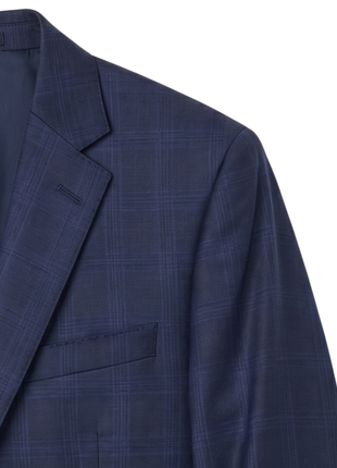 Atica Navy Plaid Classic Fit Half-Canvassed Notch Lapel 2-Button Wool Suit