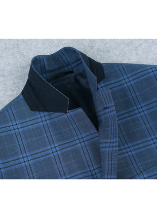 Men's 2-Piece Slim Fit Notch Lapel Stretch Windowpane Suit