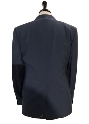 Canali Solid Navy 3-piece 100% Wool Suit 42R