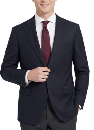 Sartoria Mazara Mens Black Weave Classic Fit Wool 2-Button Blazer Sportcoat