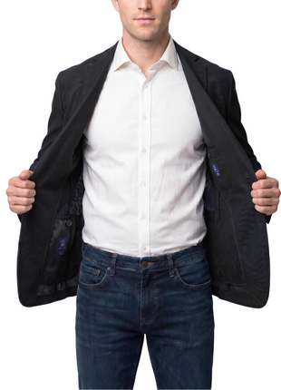 Bergamo Black Technical Weave Slim Fit 4-Way Stretch Air Blazer