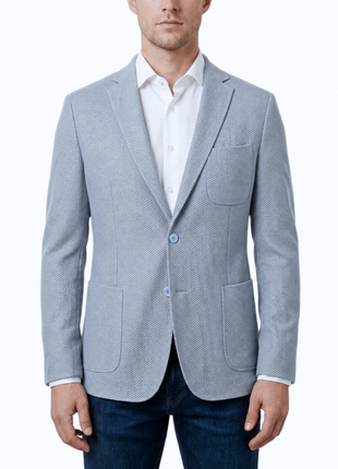 Bergamo Light Blue Technical Weave Slim Fit 4-Way Stretch Air Blazer