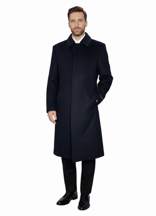 The Montreal Collection Regent Black Down-Insulated Wool Topcoat - The Suit Depot