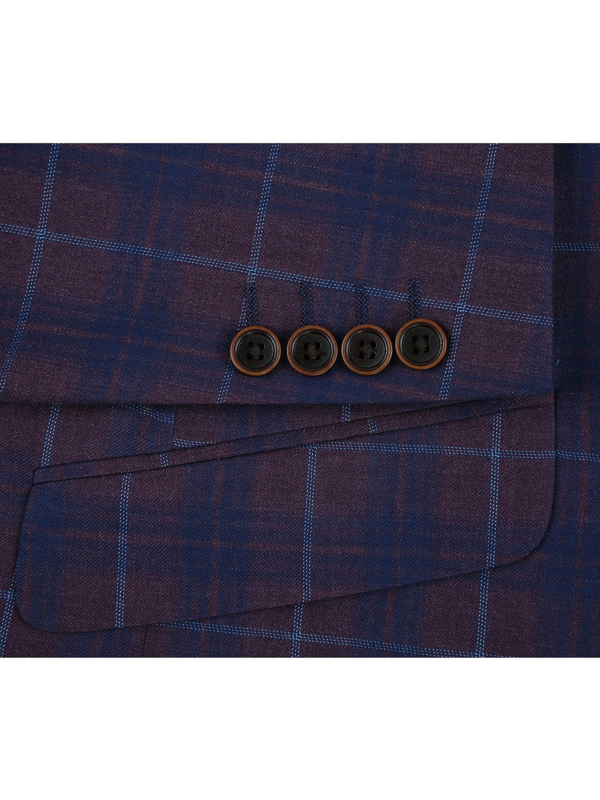 Men&#39;s 2 Buttons Slim Fit Blazer Premium Plaid Sport Coat