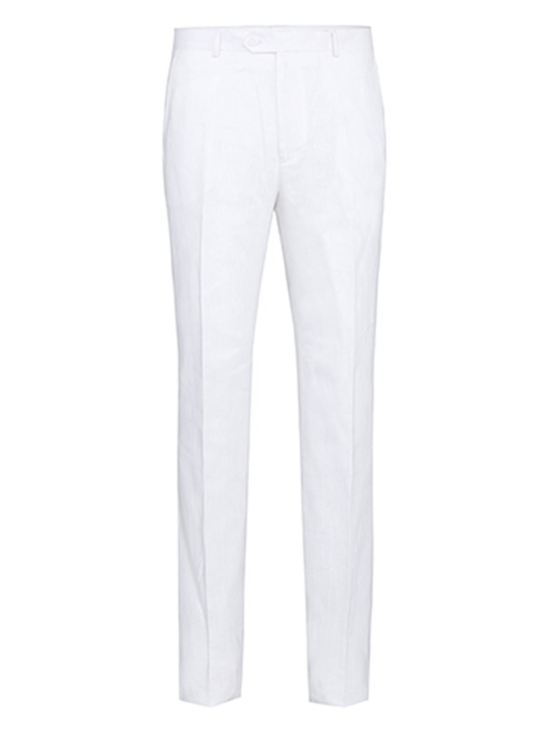Men&#39;s Notch Lapels White Solid Linen Suits