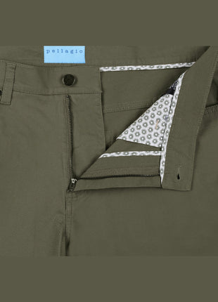 Men's 5-Pocket Cotton Stretch Washed Flat Front Chino Pants
