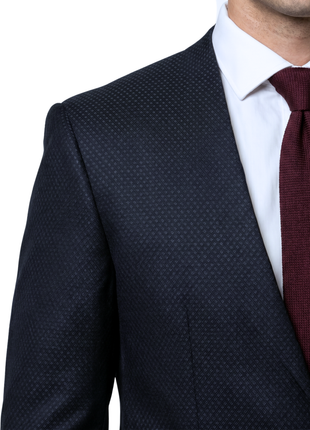 Corneliani Mens Black & Charcoal Multi-Pattern Fully-Canvassed No-Lapel Classic Fit 3-Piece Wool Silk Suit - 38L