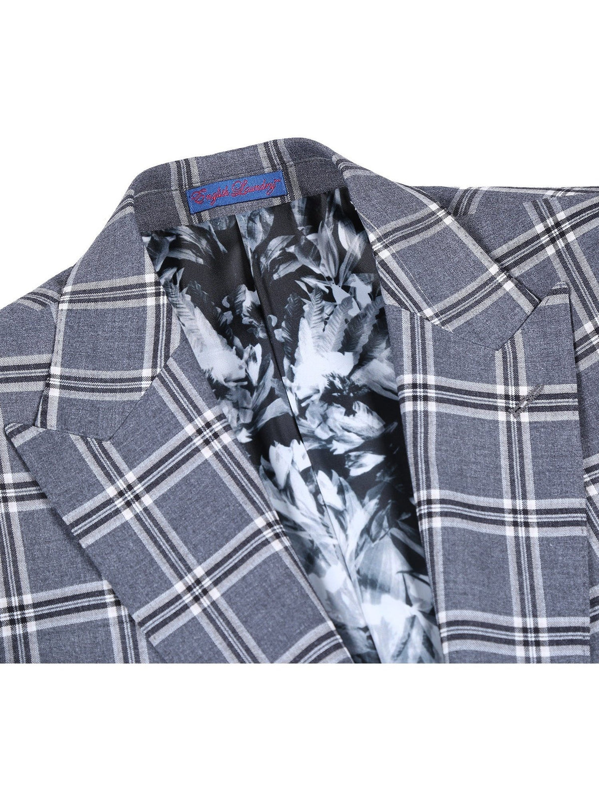 English Laundry Slim Fit Two Button Check Peak Lapel Suit