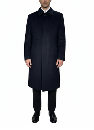 The Montreal Collection Regent Black Down-Insulated Wool Topcoat - The Suit Depot