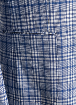 Canuti Blue Plaid Modern fit Peak Lapel Stretch 2-Button Sport Coat