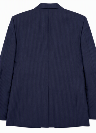 Gucci Navy Blue Herringbone Stripe Notch Lapel Classic Fit 2-Button Wool Suit - 44R