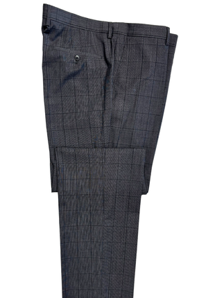 Hugo Boss Mens Gray Windowpane Notch Lapel Wool 2-Button Suit - 44R