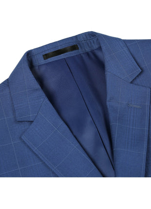 Men's Slim Fit 2-Piece Single Breasted Check Dress Suit