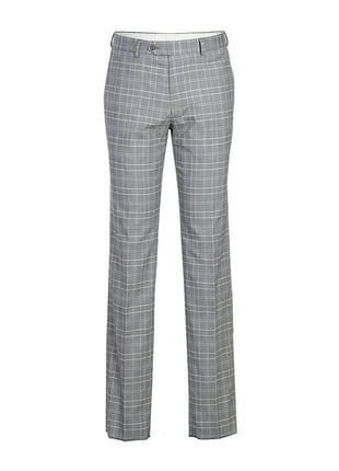 English Laundry Glen Plaid Grey Slim Fit Notch Lapel Two button Stretch Suit