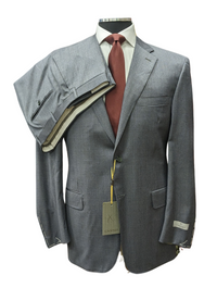 Thumbnail for Canali 1934 Mens Gray Check 44L Drop 7 100% Wool 2 Button 2 Piece Suit