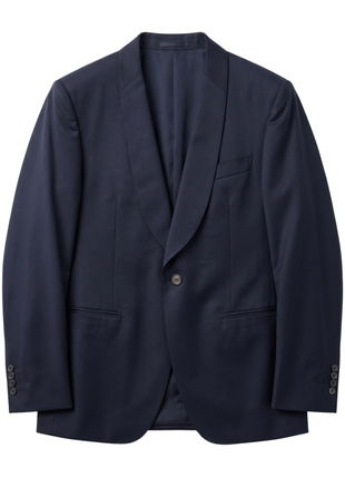Canali Dark Blue Slim Fit Canvassed Shawl Lapel Wool 3-Piece Suit 44R