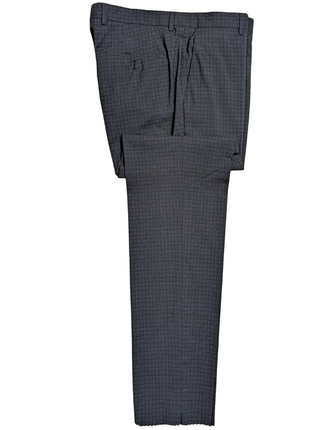 Hugo Boss Lanificio Blue and Gray Tonal Check Slim Fit Notch Lapels Wool 2-Button Suit - 40R