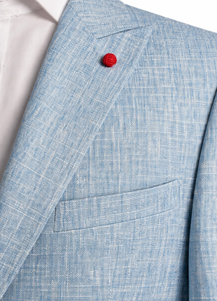 Vitali Textured Sky Blue Modern Fit Peak Lapel 2-Button Sport Coat