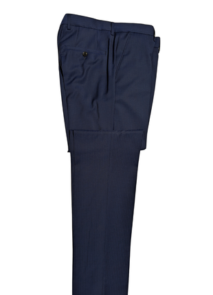 Hugo Boss Blue Pinstripe Notch Lapel Two-Button Stretch Wool Suit 38S