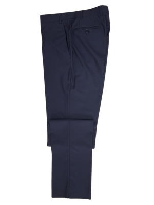 Canali Solid Navy 100% Wool Suit 38R