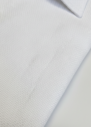 Mens White Textured Contemporary Fit Cotton Blend Stretch Spread Collar Dress Shirt - The Suit Depot