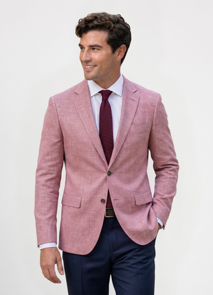 Michael Kors Mauve Crosshatch Classic Fit Notch Lapel Stretch 2-Button Sport Coat 42R