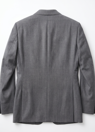 Hugo Boss Mens Gray Crosshatch Textured Notch Lapels Slim Fit 2-Button Wool Suit - 40R
