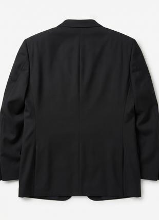 Canali Solid Black Modern Fit Canvassed Notch Lapel Wool-Mohair 2-Button Tuxedo 52L
