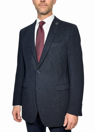 John Varvatos Dark Blue Slim Fit Cotton Stretch Minimum Structure Two Button Casual Blazer