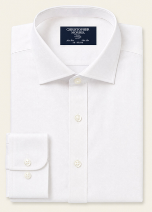 Christopher Morris White Twill Dress Shirt