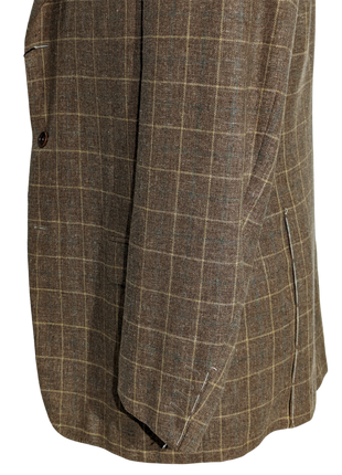 Sartoria Partenopea Men's Brown Windowpane Wool Blend Sport Coat 46R